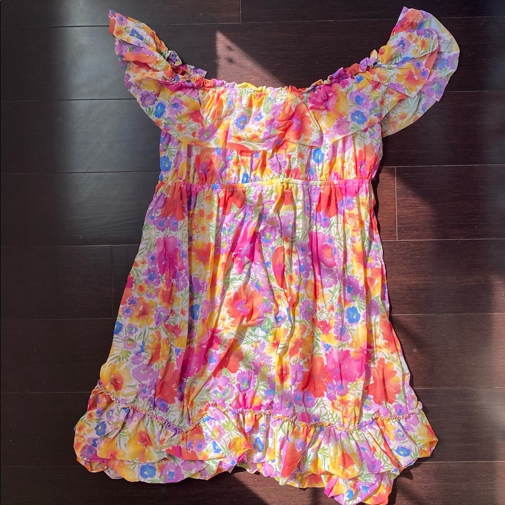 ABS off the shoulder swim cover up
